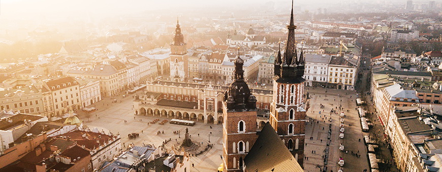 Krakowski Rynek z lotu ptaka